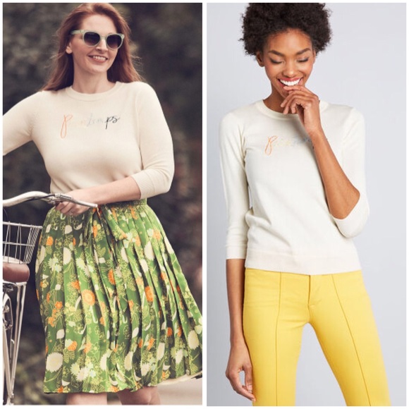 ModCloth Light Sweater “Printemps” 3/4 Sleeves - Picture 1 of 8